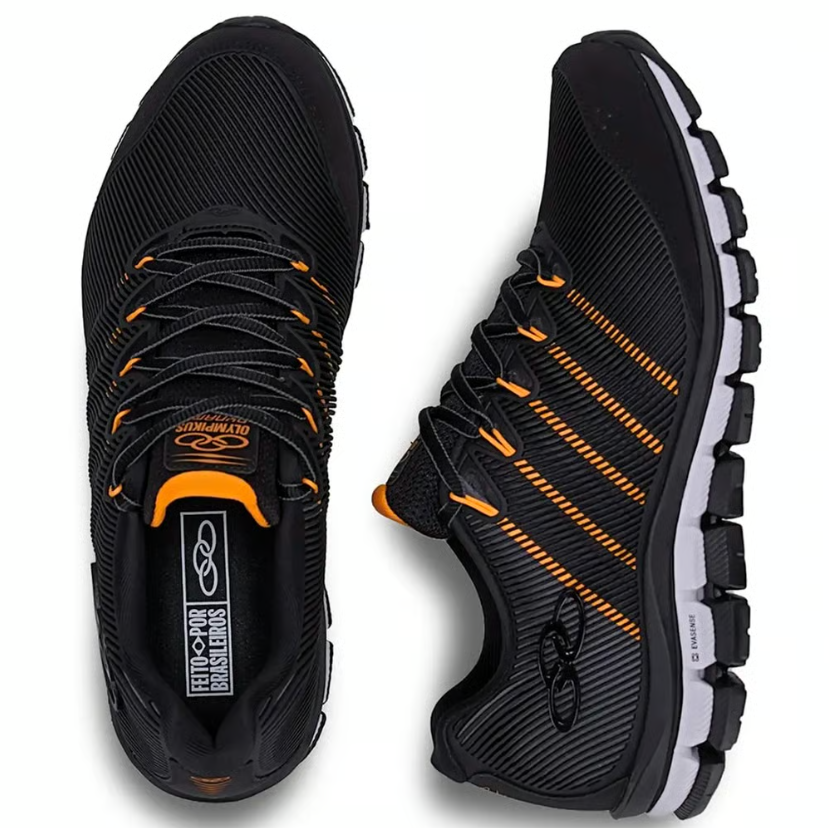 Tênis Olympikus Dynamic - Preto-Laranja - masculino