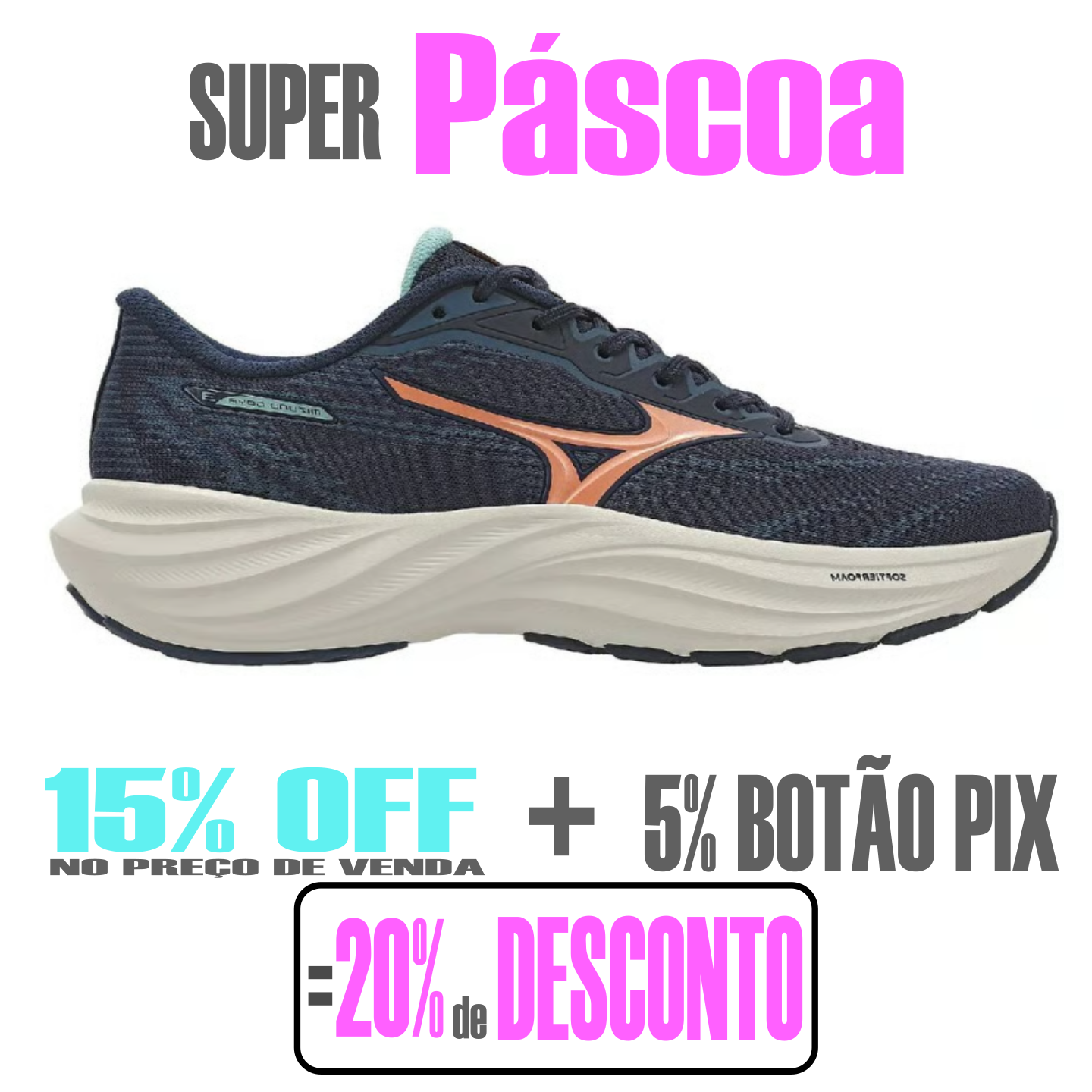 Tênis Mizuno Goya 3 - Marinho-Laranja - feminino