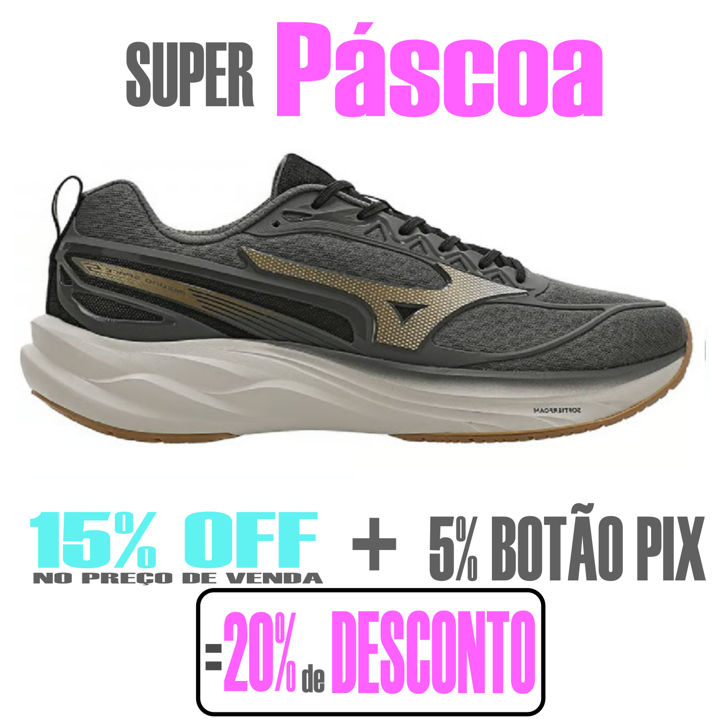 Tênis Mizuno Space 5 - Cinza - masculino